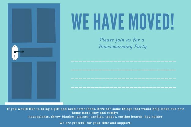 Cute housewarming invitation card
