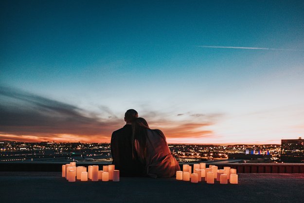 couple and candles