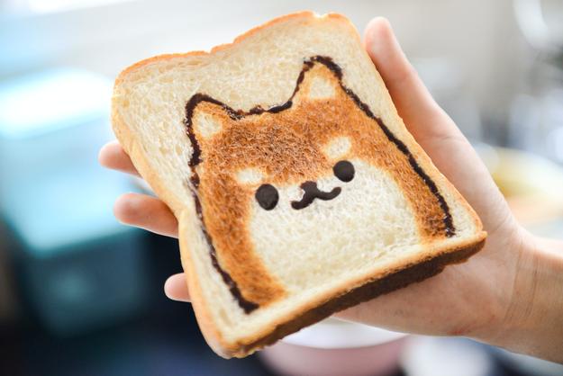 toast with a picture of a dog