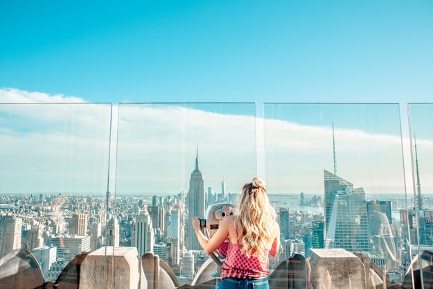 Woman on rooftop