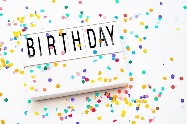 Light box with Birthday word