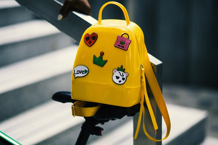 stylish yellow backpack